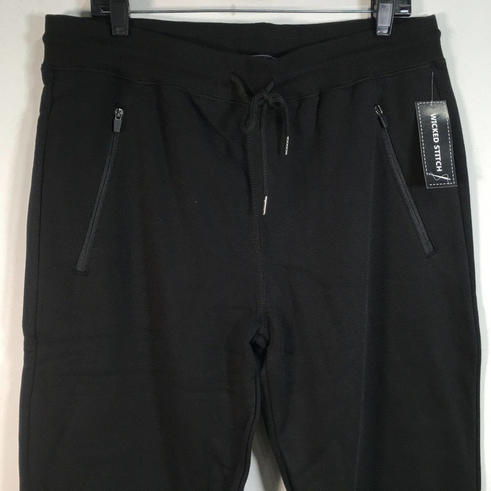 Men's Wicked Stitch Pull-On Jogger Sweat Pant, Size XL - Black - Picture 6 of 9
